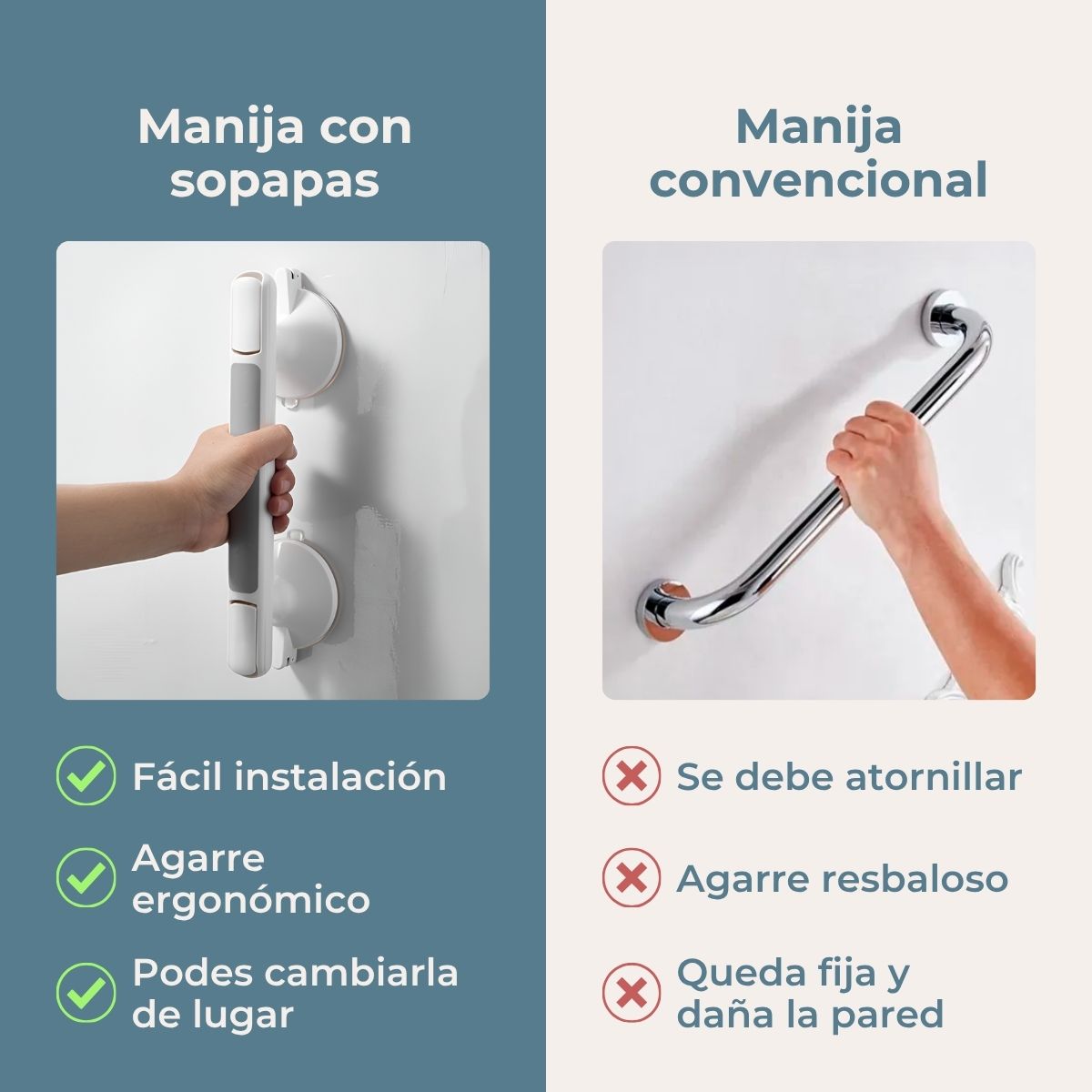 Manija P/Baño Anti Caídas Buteco - Agarre Seguro y Firme